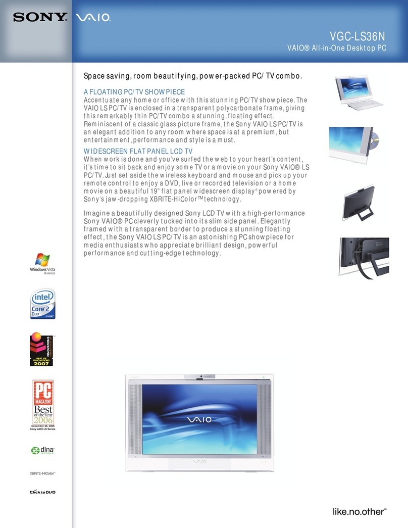 Sony VGC-LS36N - Vaio All-in-one Desktop Computer User manual