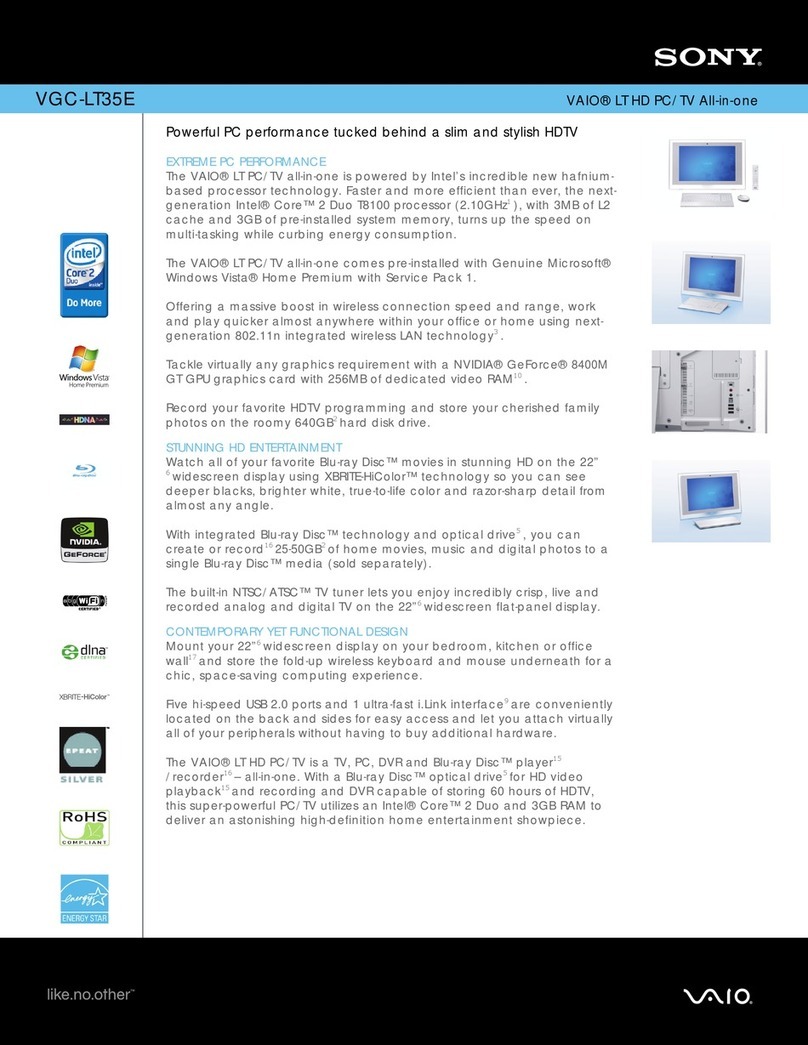 Sony VGC-LT35E Specifications