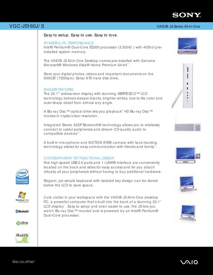Sony VGC-JS160J User manual