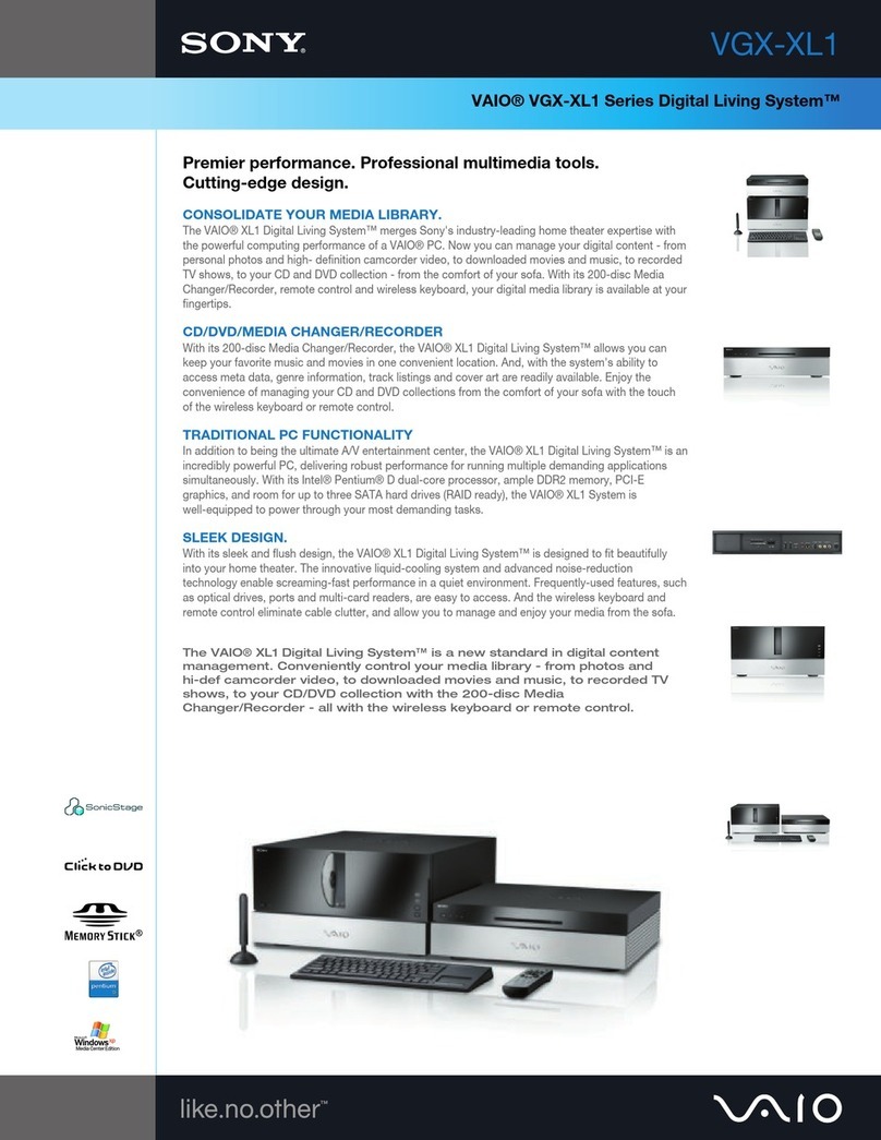 Sony VAIO VGX-XL1 Series User manual
