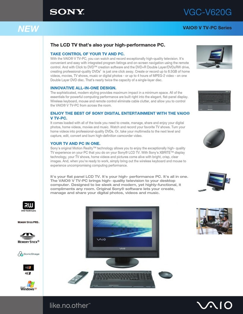 Sony VGC-V620G User manual Sony VGC-V620G User manual
