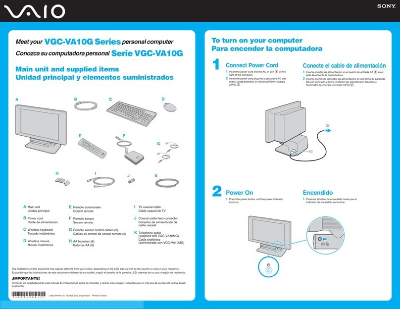 Sony VGC-VA10G - VAIO VA TV-PC User manual