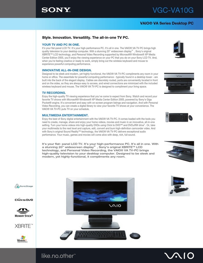 Sony VGC-VA10G - VAIO VA TV-PC User manual