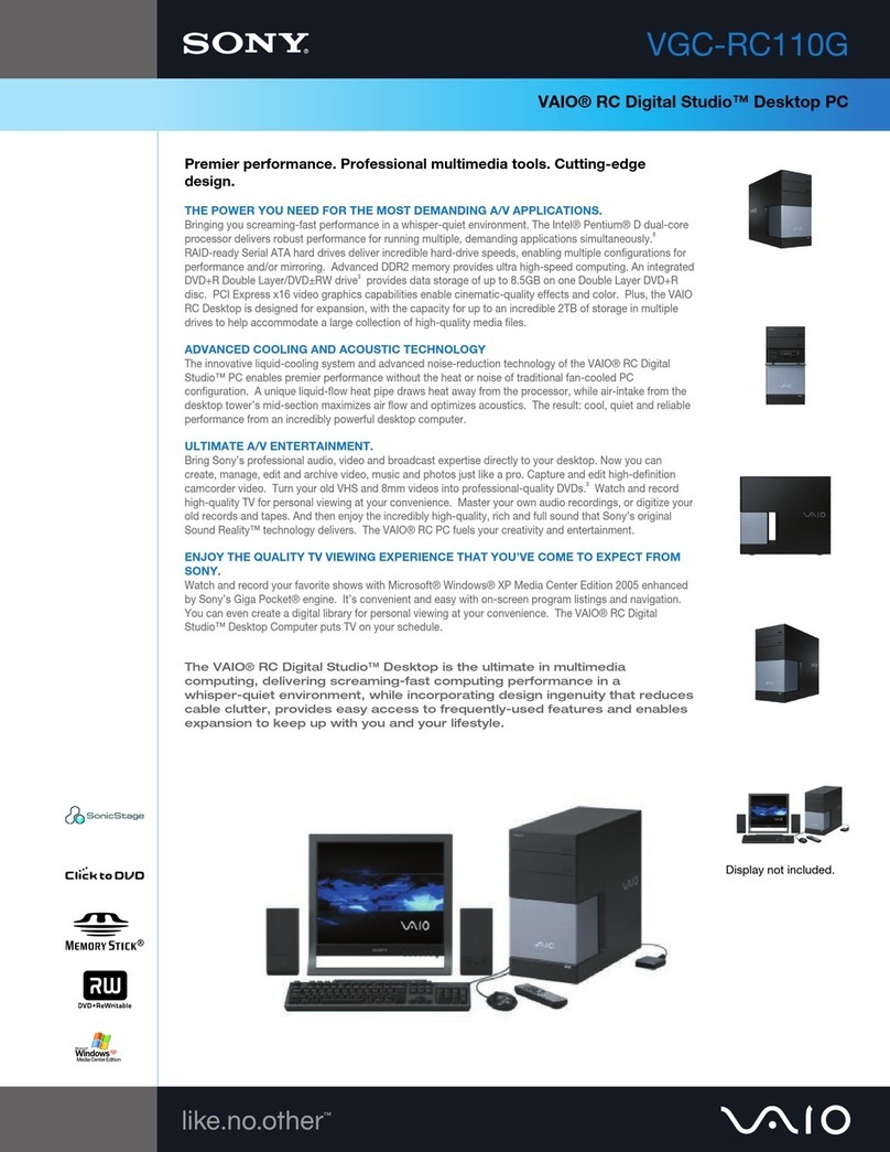 Sony VGC-RC110G User manual