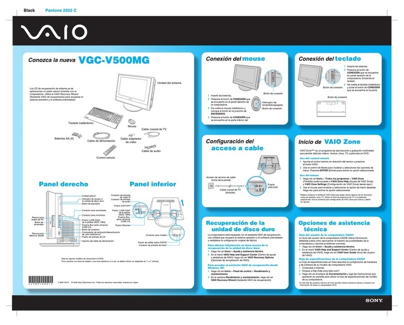 Sony VAIO VGC-V500MG Manual