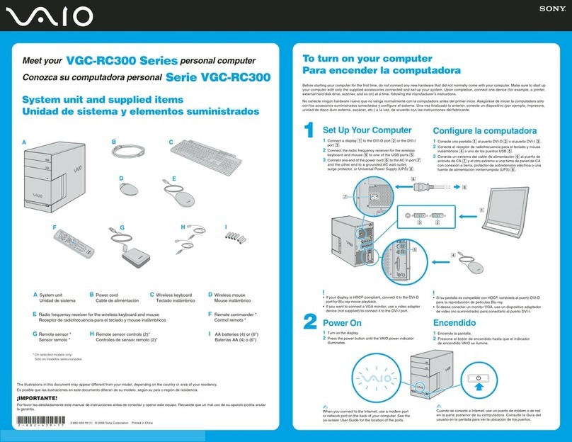 Sony VGC-RC320P User manual