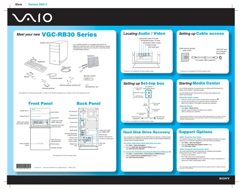 Sony VAIO VGC-RB30 Series User manual
