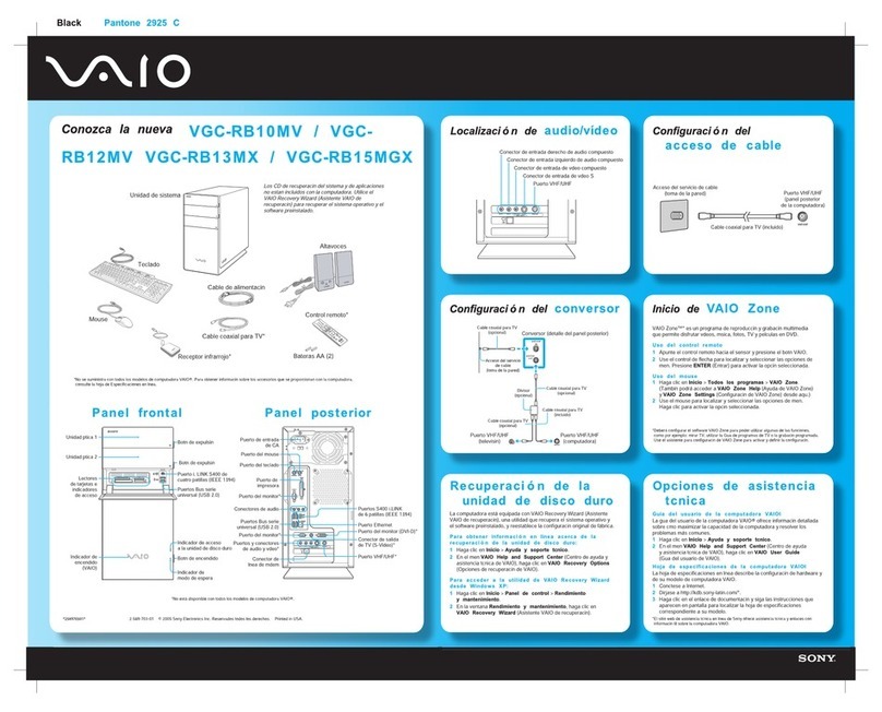 Sony VAIO VGC-RB10MV User manual