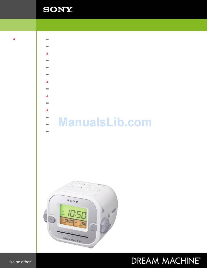 Sony Dream Machine ICF-C180 User manual Sony Dream Machine ICF-C180 User manual