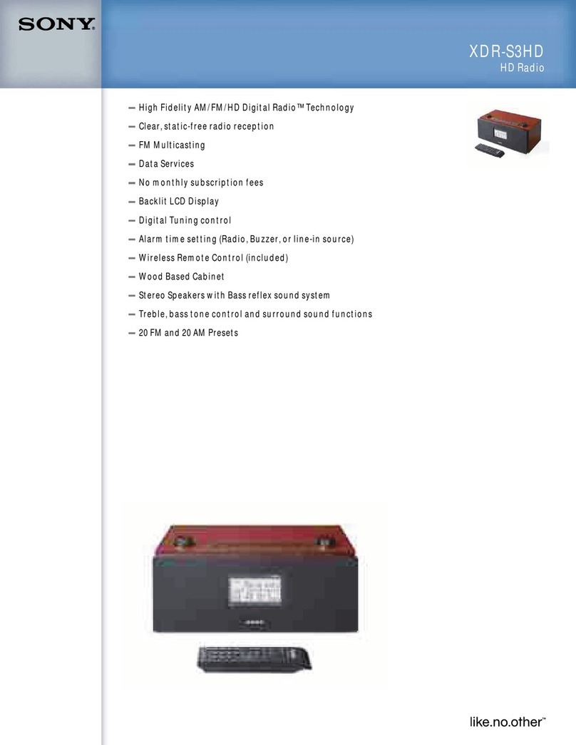 Sony XDR-S3HD - HD / AM User manual