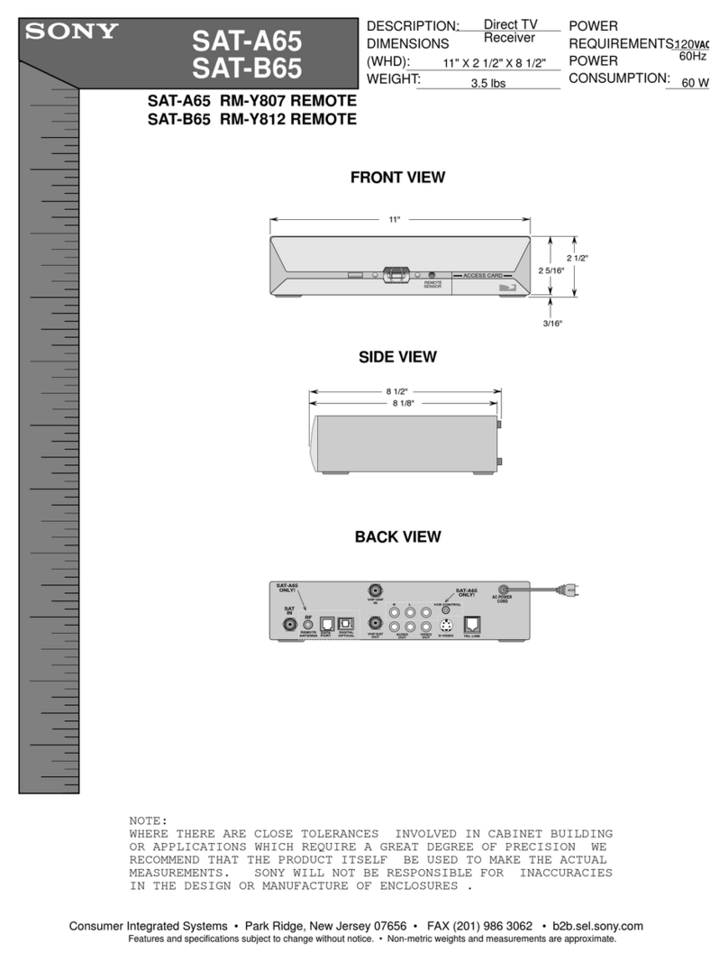 Sony SAT-A65 - Digital Satellite System User instructions