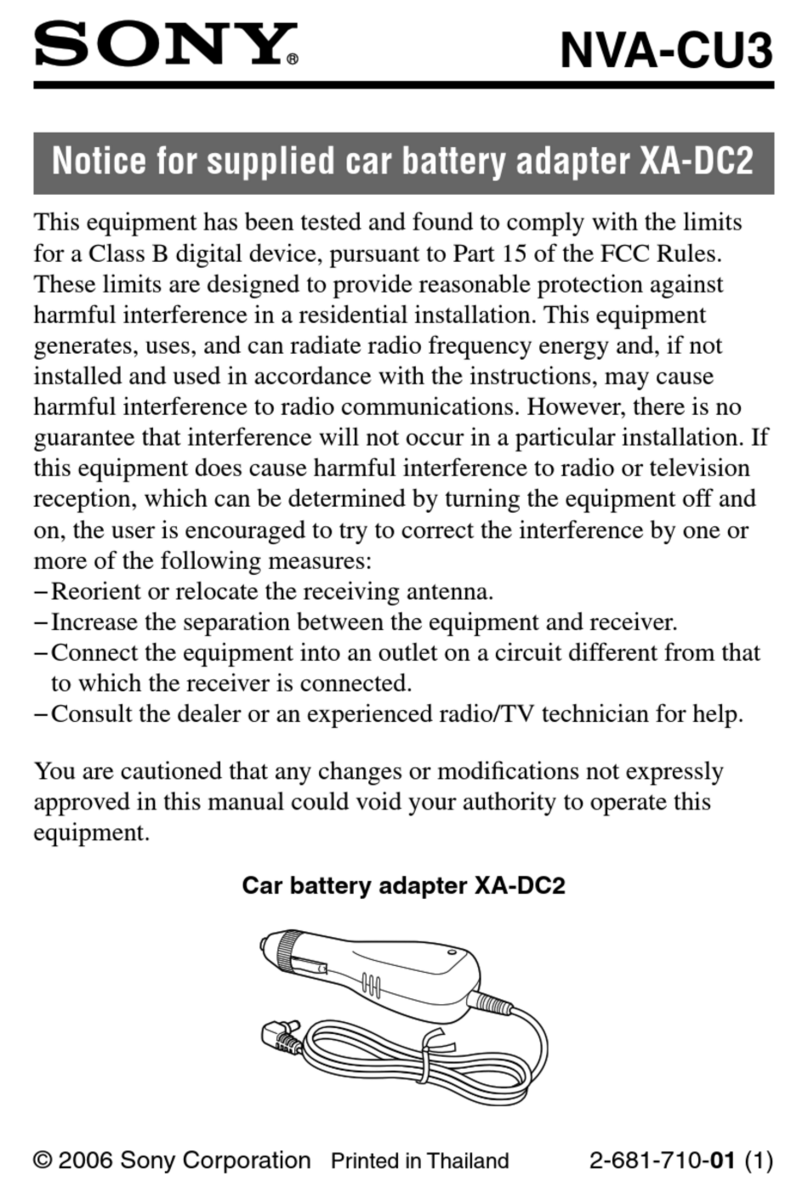 Sony NVA-CU3 Notice