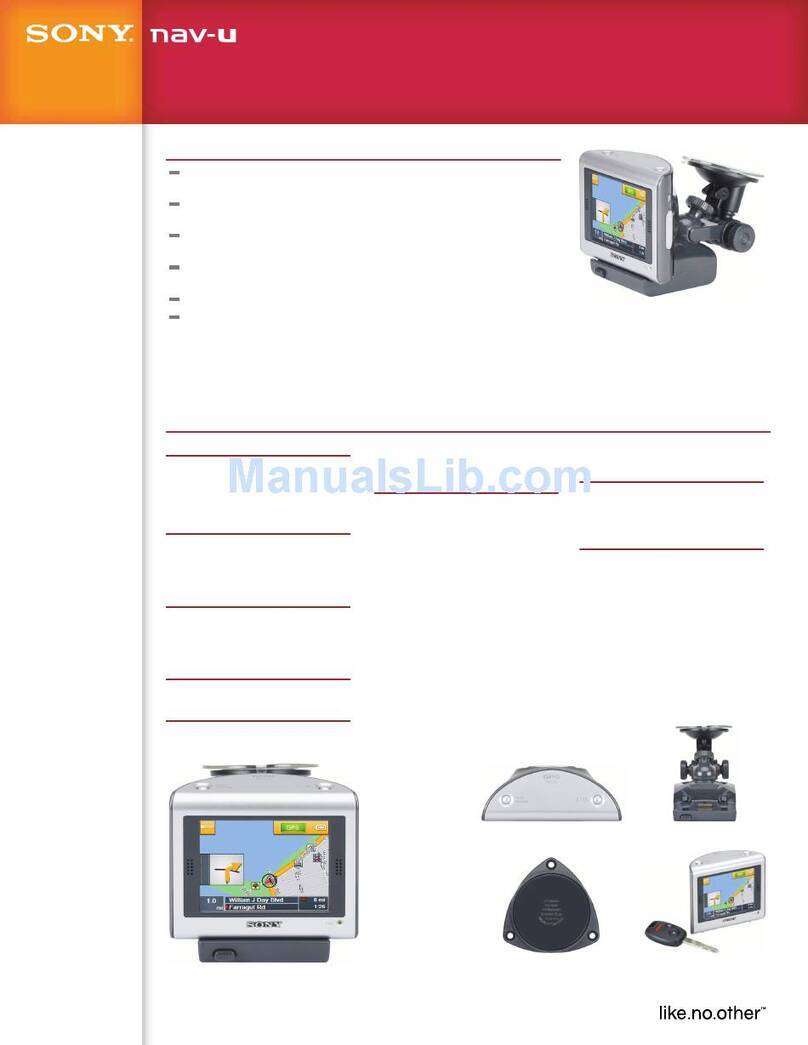 Sony NV-U70 - NAV-U Portable GPS Navigator User manual