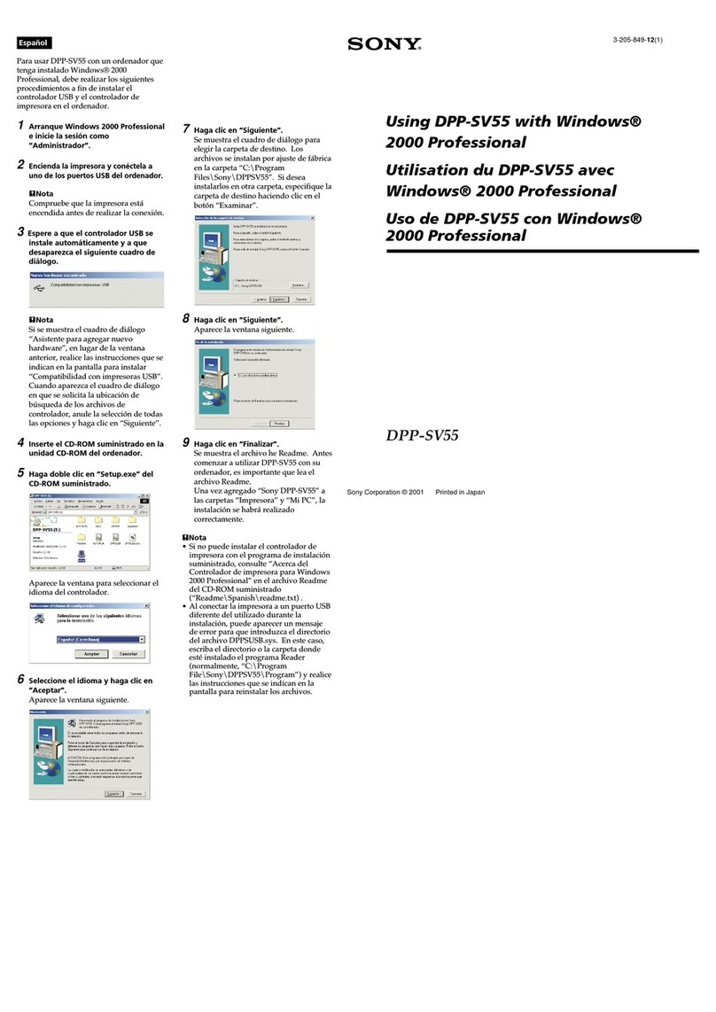 Sony DPP-SV55 Quick start guide