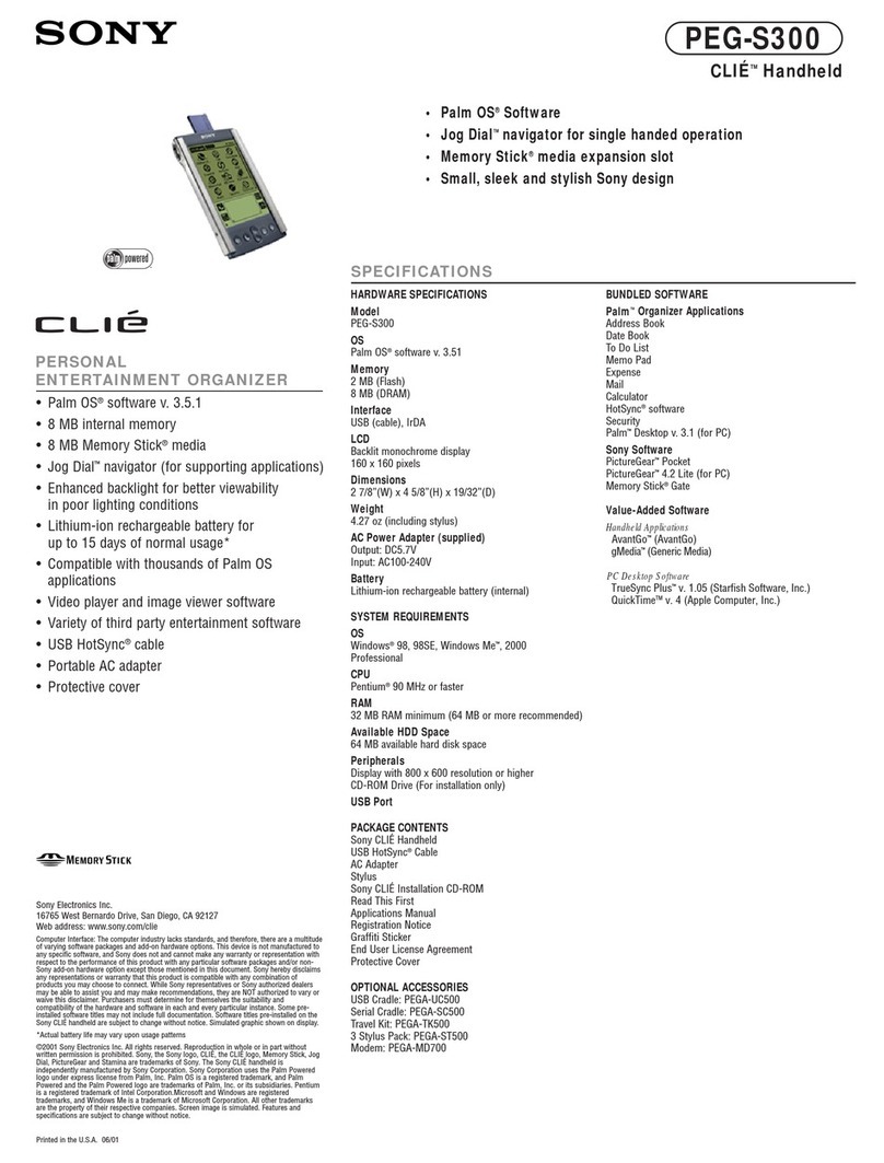 Sony CLIE PEG-S300 User manual