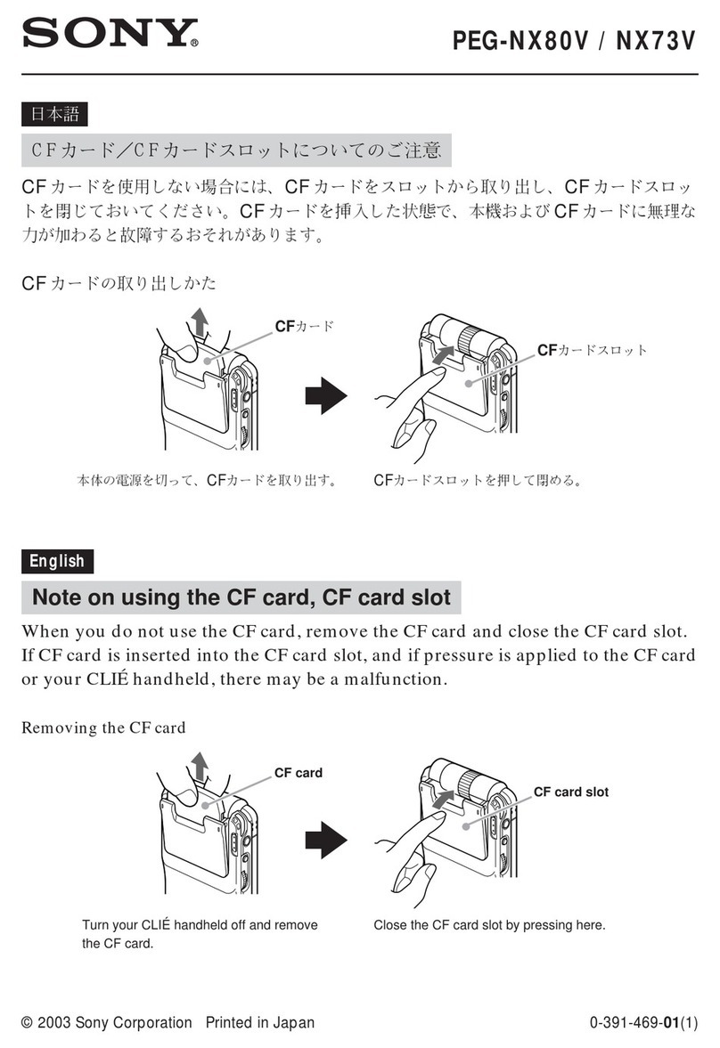 Sony CLIE PEG-NX73V Notes on usage