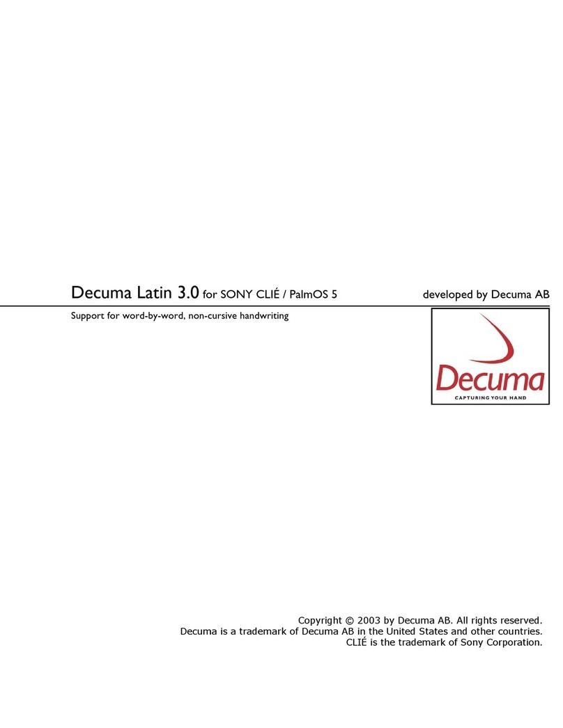 Decuma CLIE PEG-NX73V manual