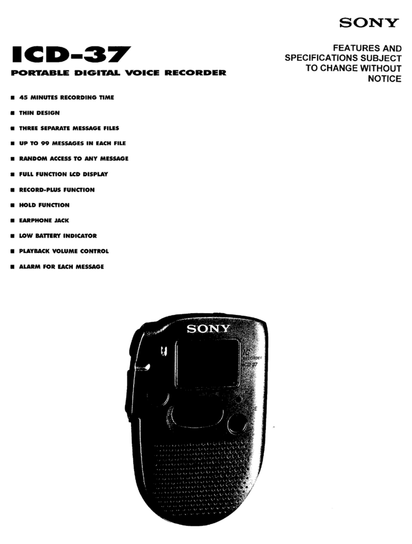Sony ICD-37 - Ic Recorder User manual