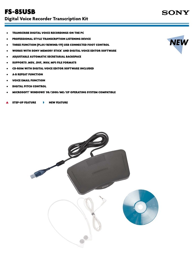 Sony FS-85USB - Foot Control Unit User manual