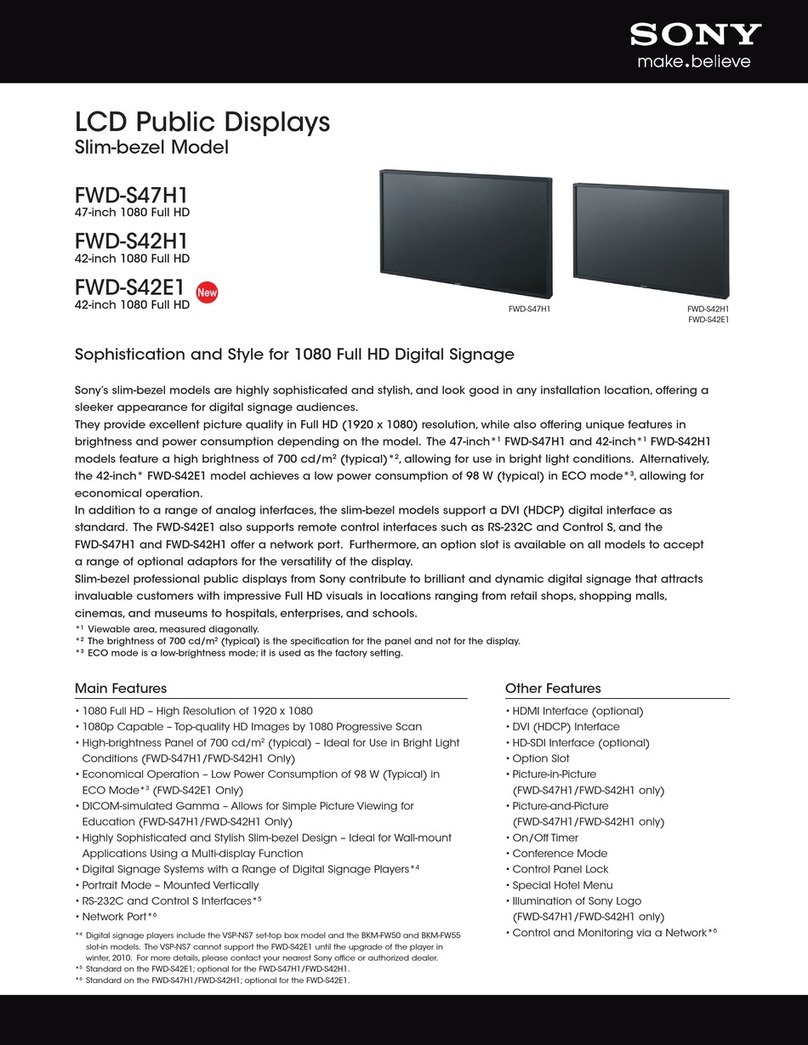 Sony FWDS42H1 - 42" LCD Flat Panel Display User manual