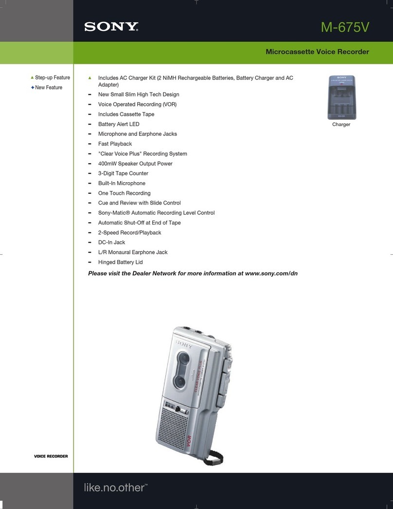 Sony M-675V - Microcassette Recorder User manual
