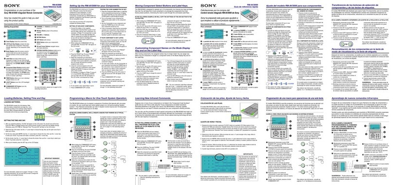Sony RM-AV3000 Quick reference guide