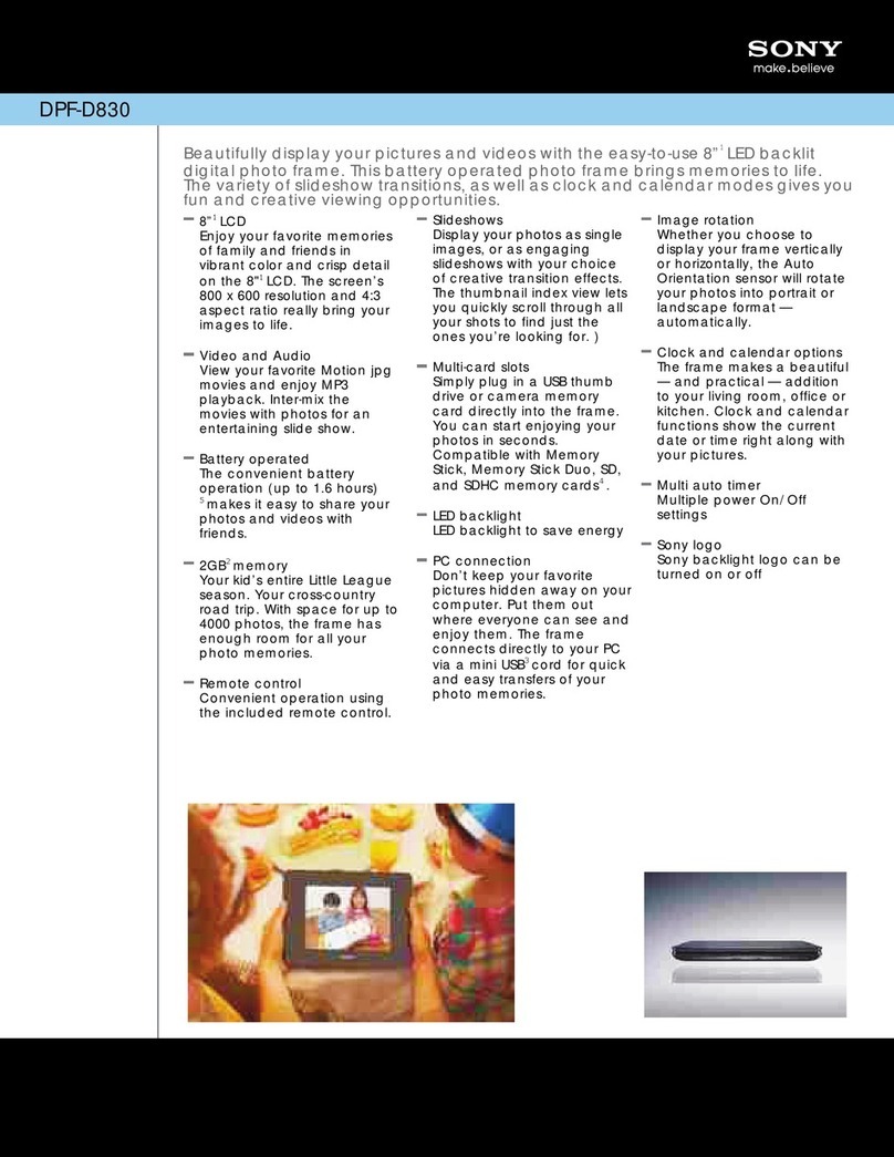 Sony S-Frame DPF-D830 User manual