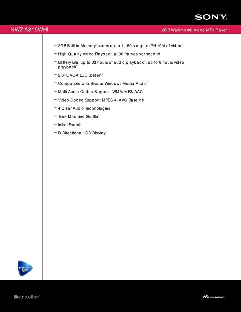 Sony Walkman NWZ-A815 User manual