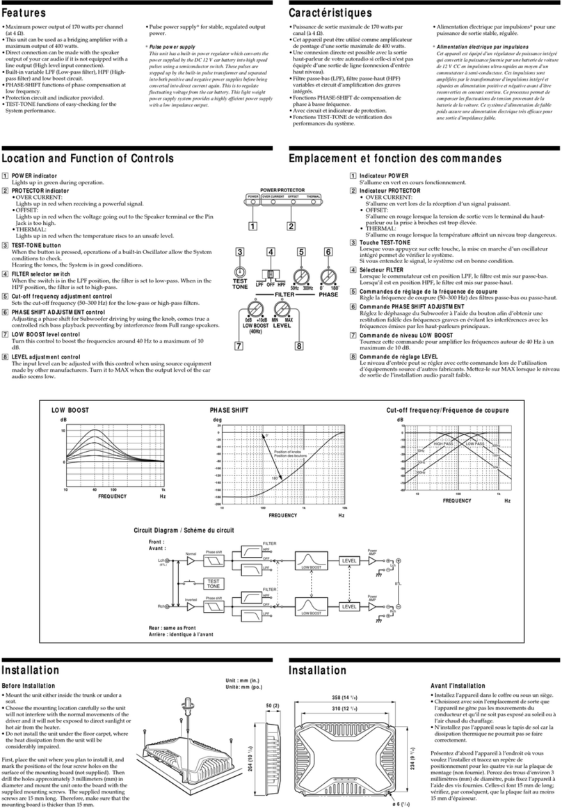 Sony XM-1004GX operating instructions
