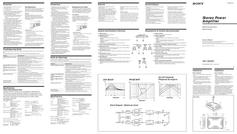 Sony XM-1902GX operating instructions