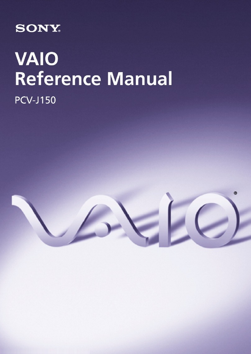 Sony PCV-J150 - Vaio Desktop Computer User manual