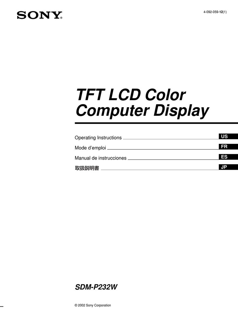 Sony SDM-P232W - PREMIERPRO - 23" LCD Monitor User manual