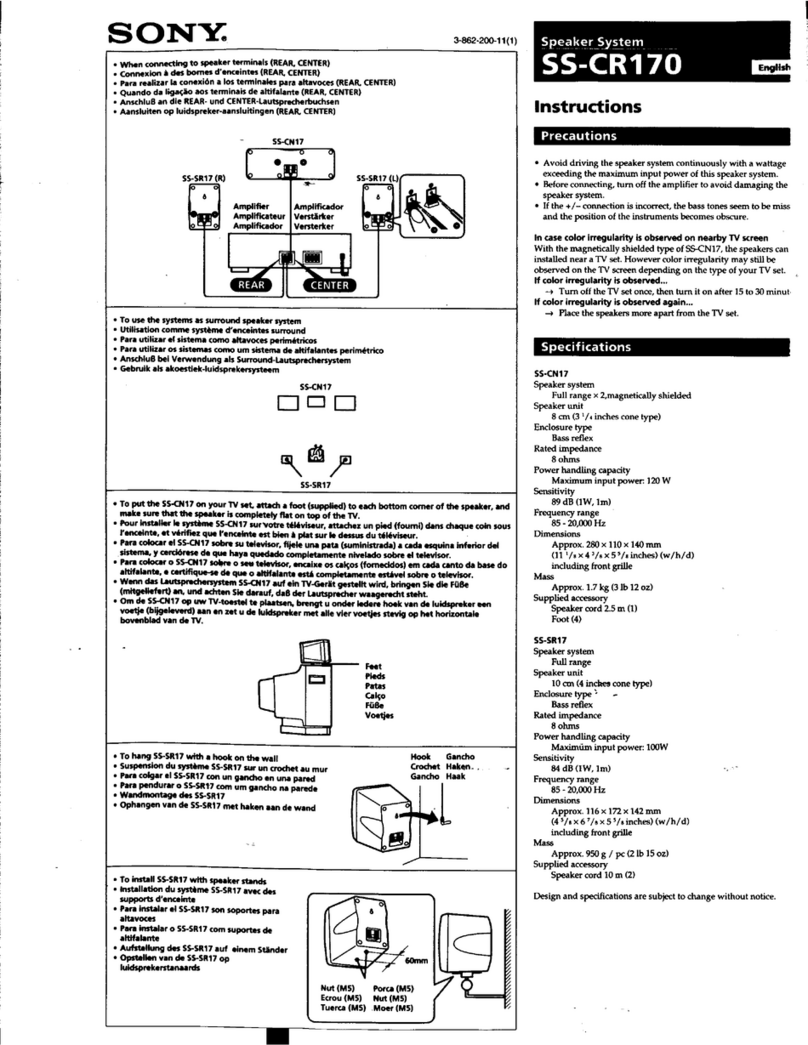 Sony SS-CR170 instructions