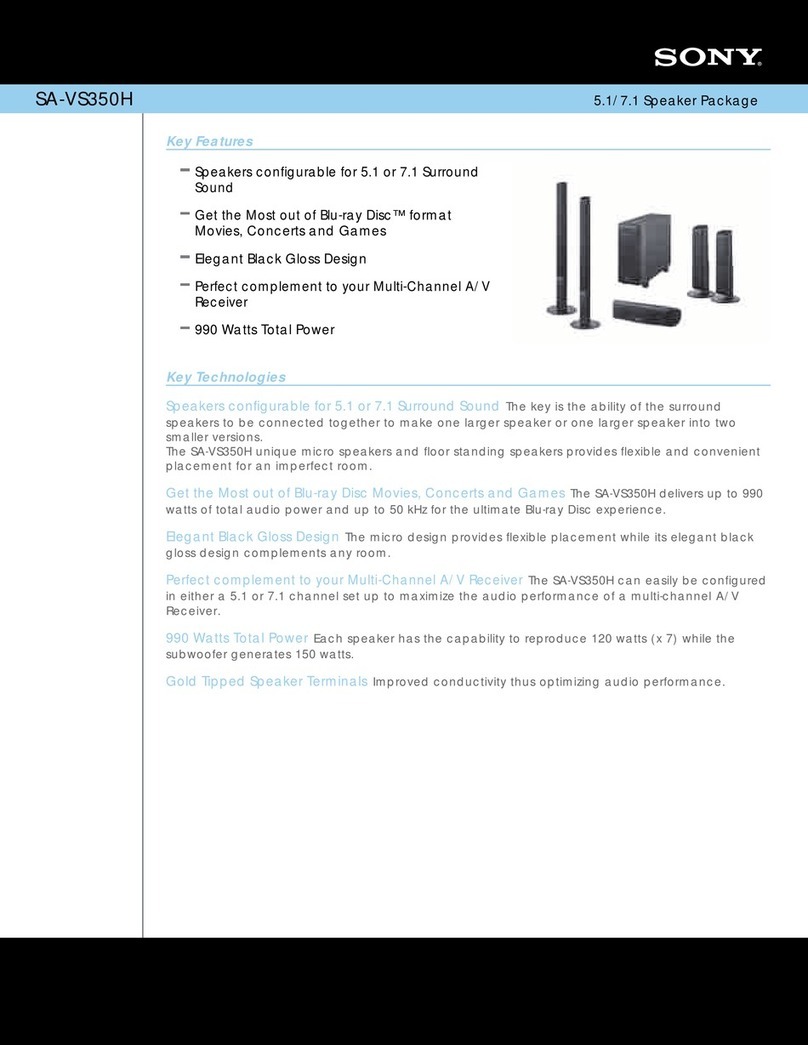 Sony SA-VS350H Specifications