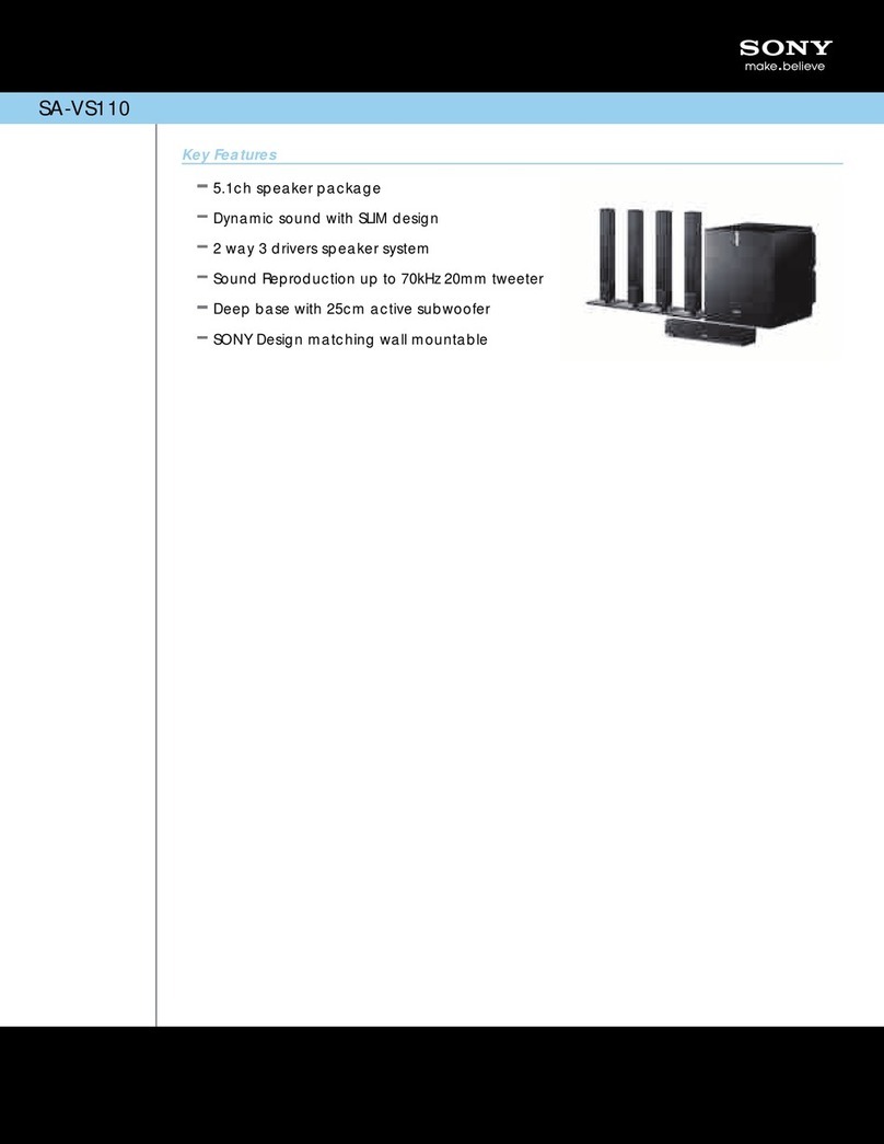 Sony SA-VS110 Specifications