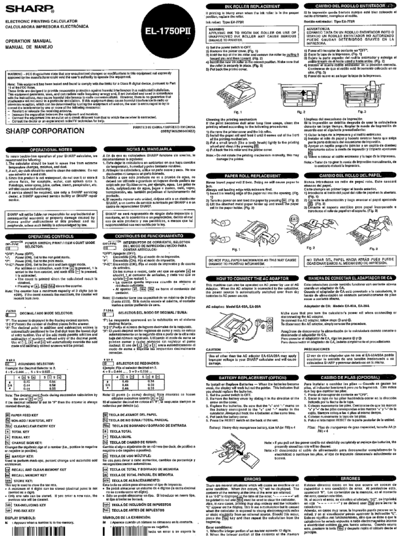 Sharp EL-1750PII User manual