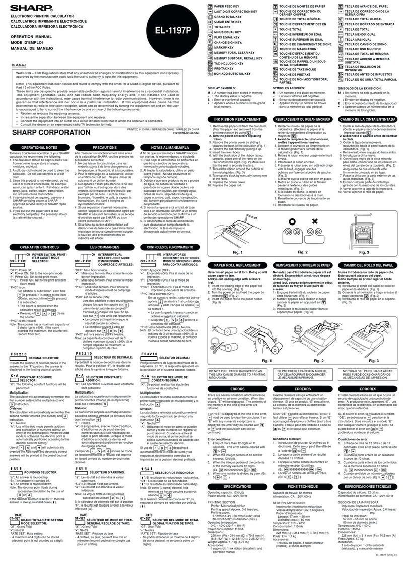 Sharp EL-1197P Operation manual