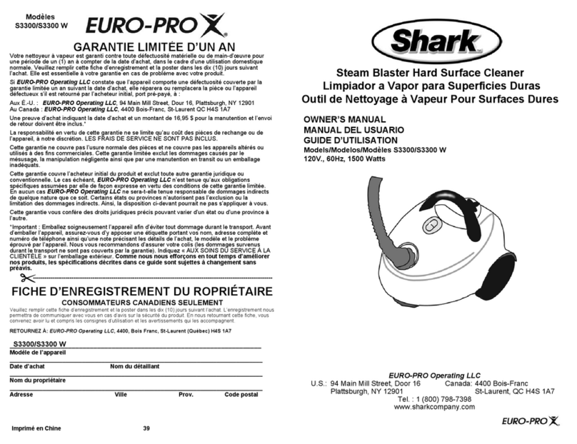 Shark S3300 User manual