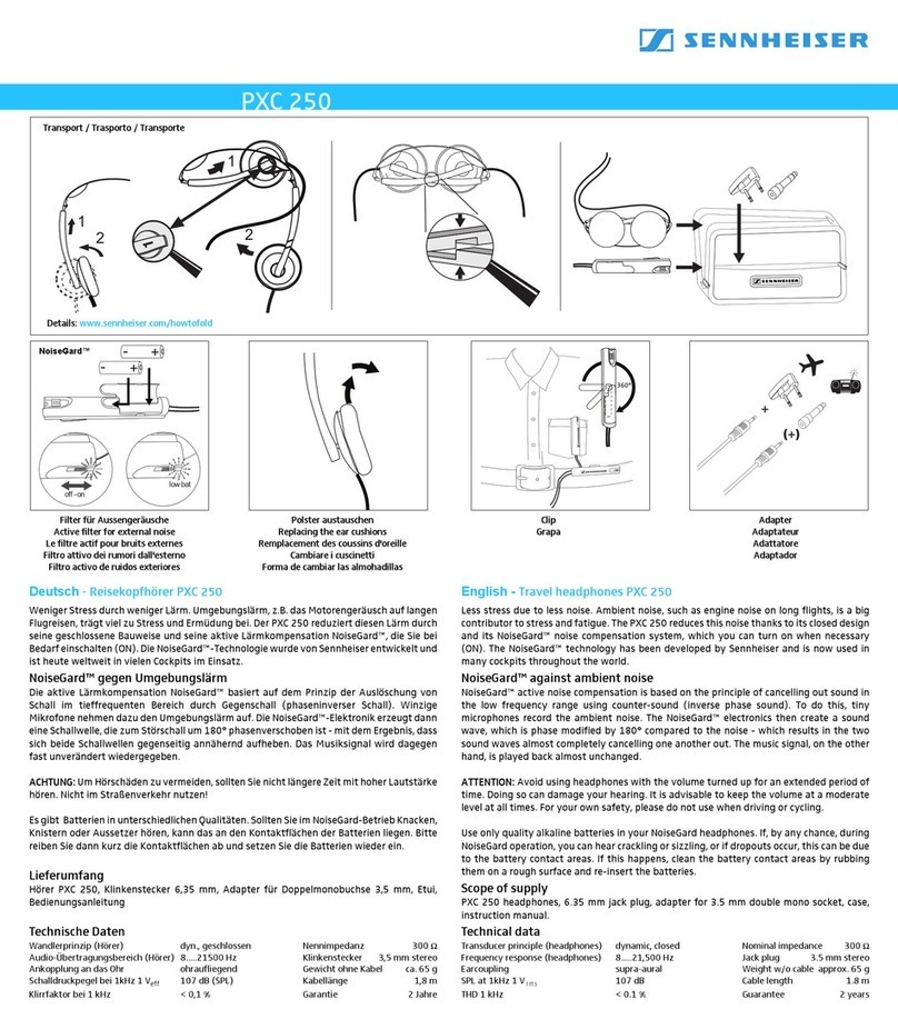 Sennheiser PXC 250 user guide