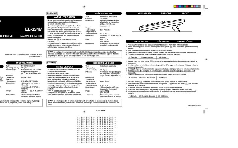 Sharp EL-334M Operation manual