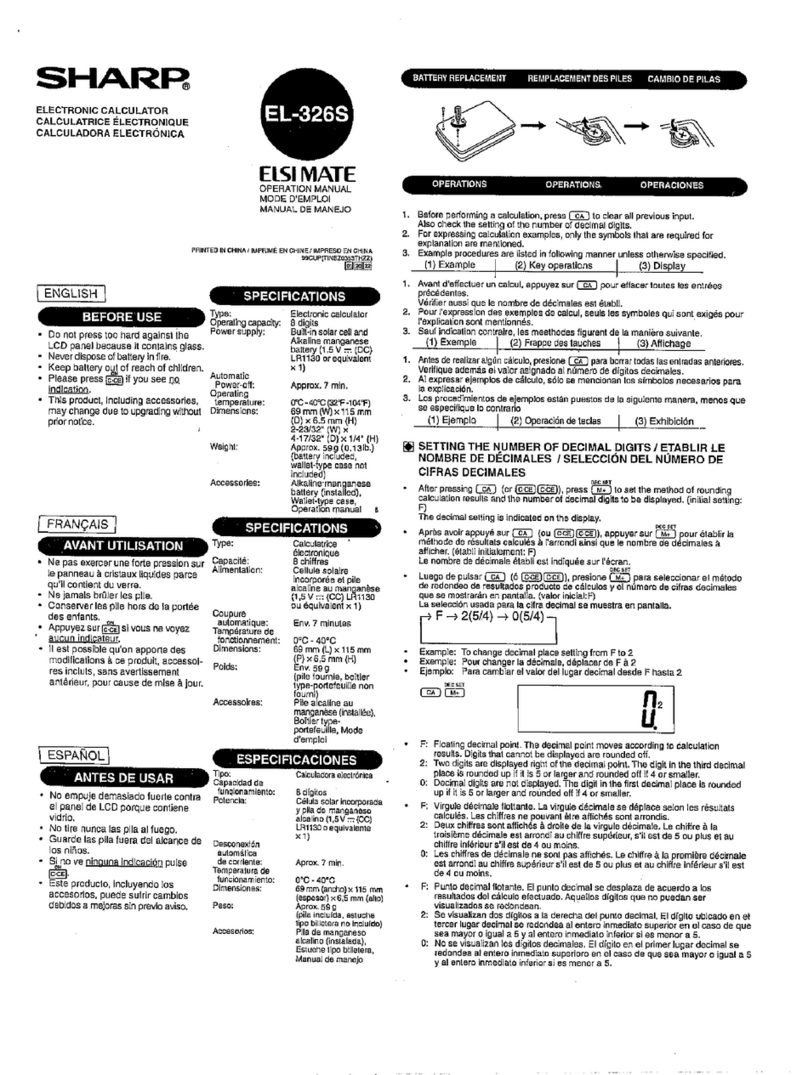 Sharp ELSI MATE EL-326S User manual