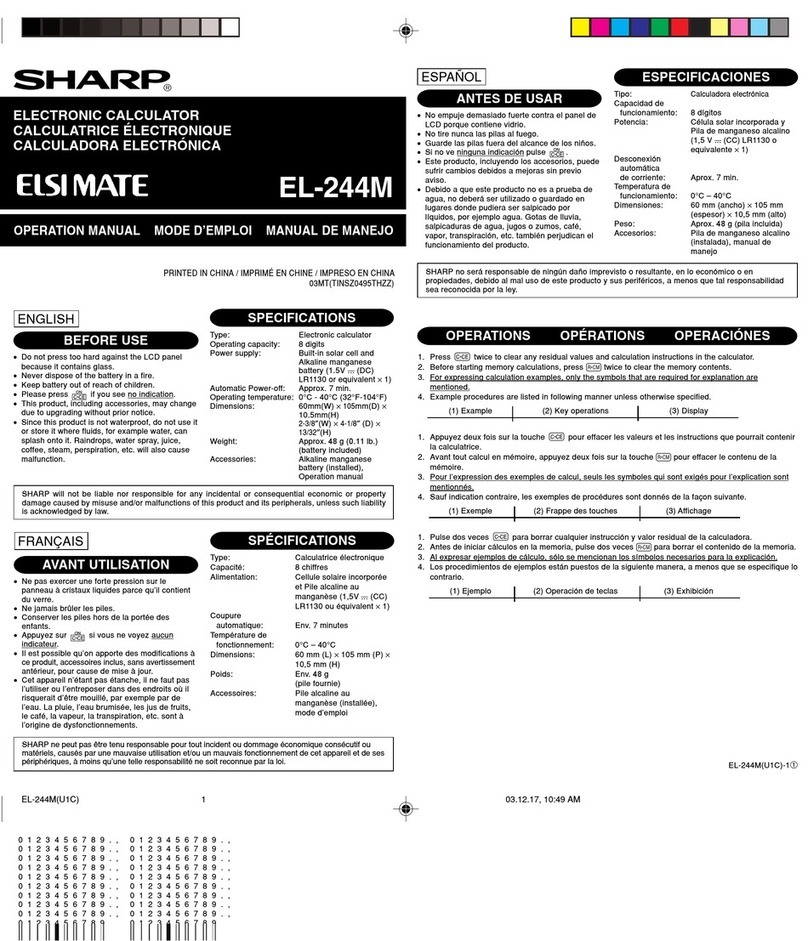 Sharp ELSI MATE EL-244M Operation manual