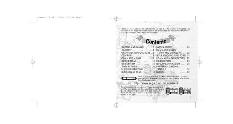 Sega Time Stalkers instruction manual