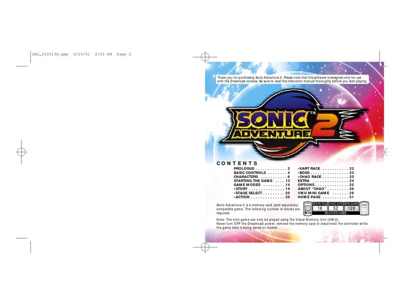 Sega Sonic Adventure 2 User manual Sega Sonic Adventure 2 User manual