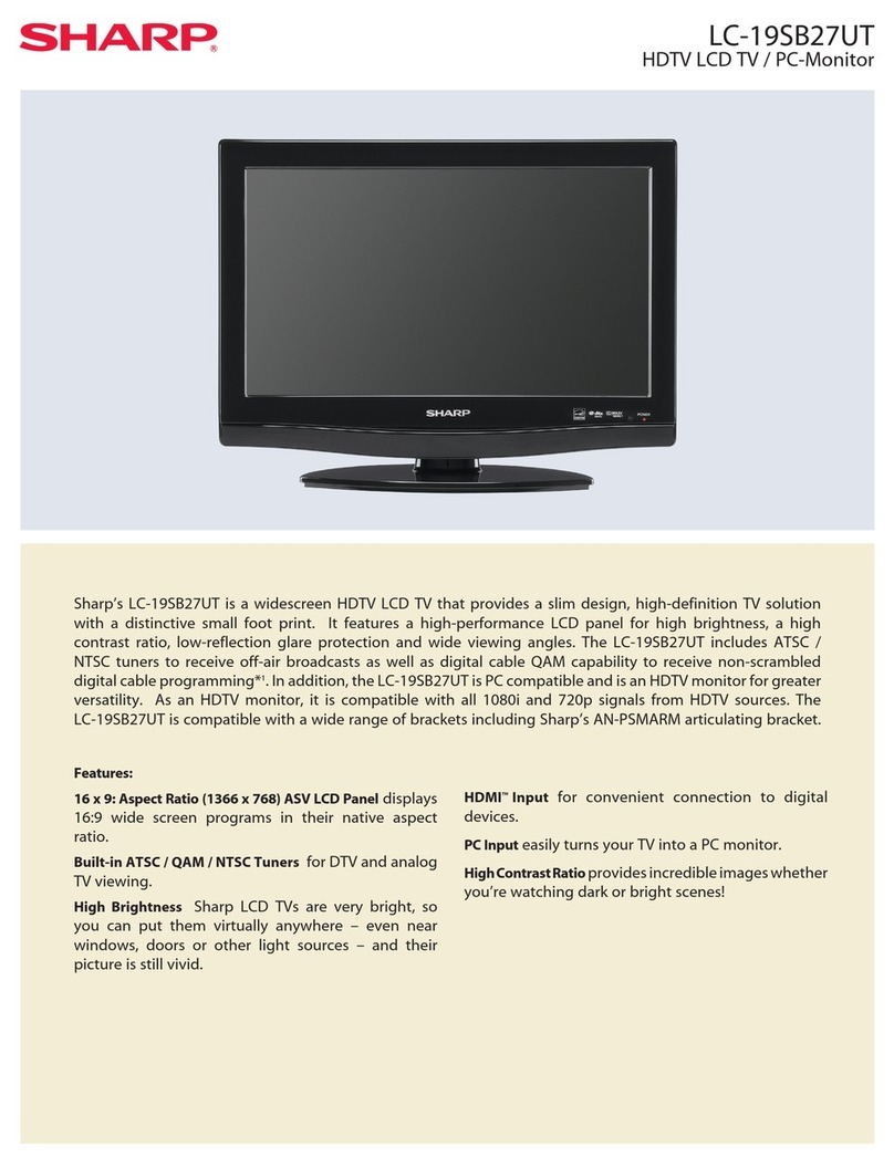Sharp AQUOS LC-19SB27UT User manual Sharp AQUOS LC-19SB27UT User manual