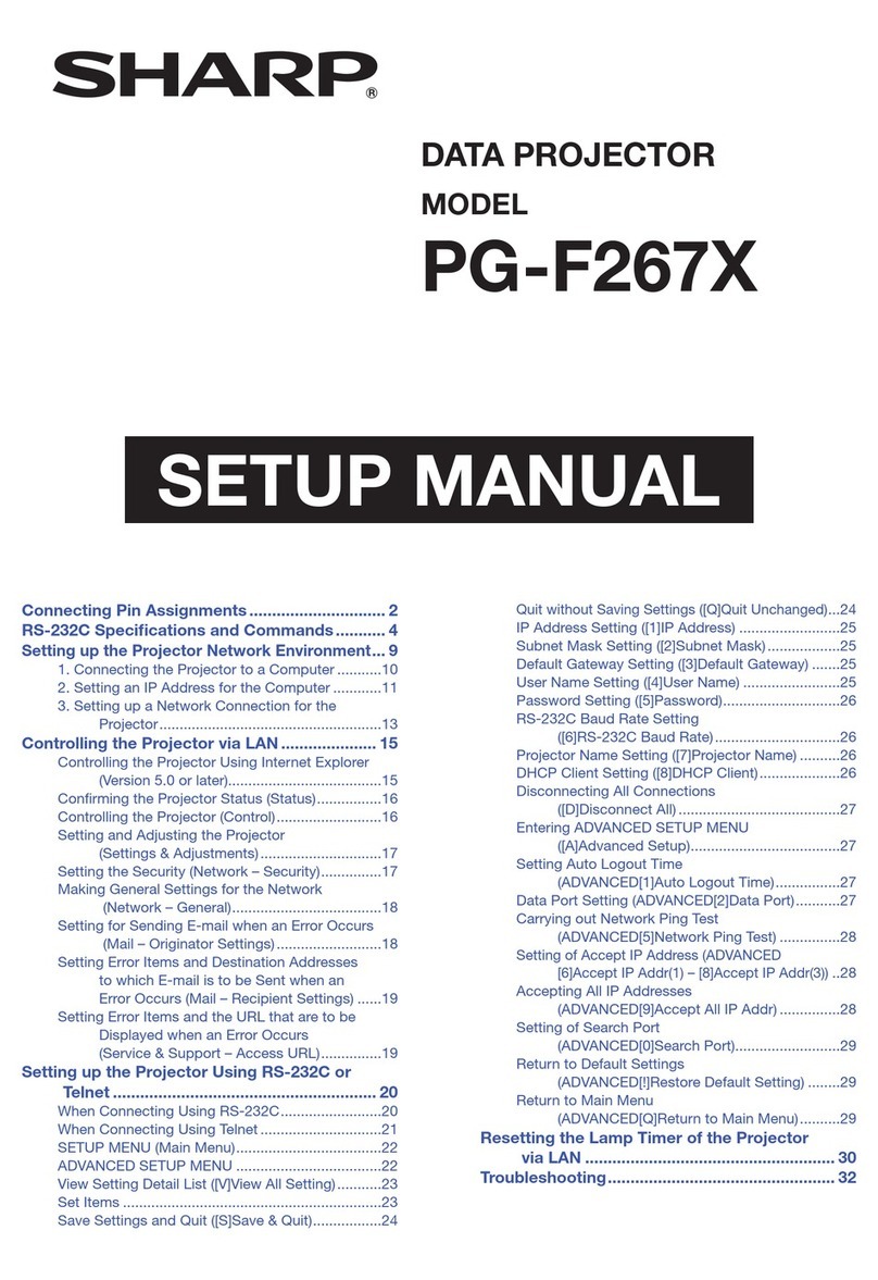 Sharp PGF267X - XGA DLP Projector User guide