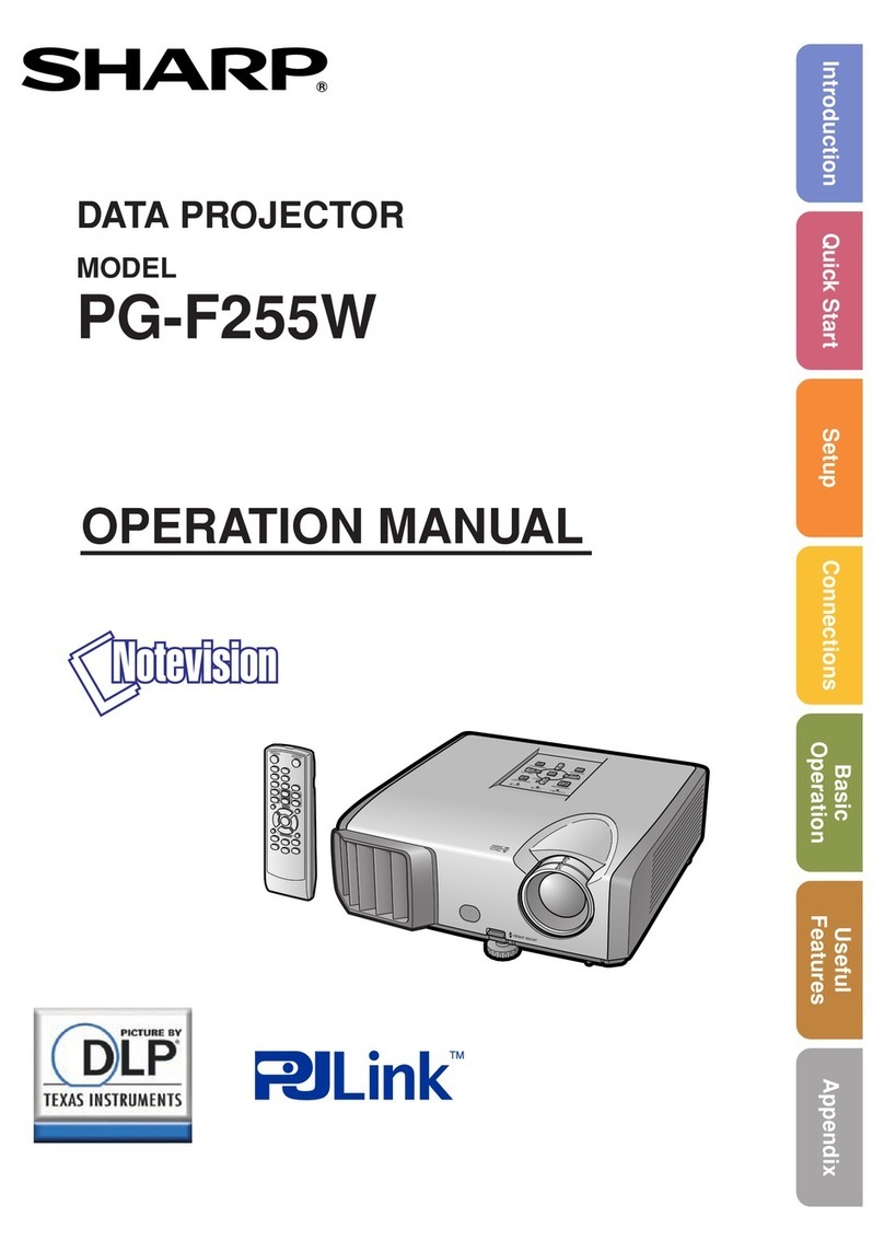 Sharp PG-F255W - Notevision WXGA DLP Projector User manual