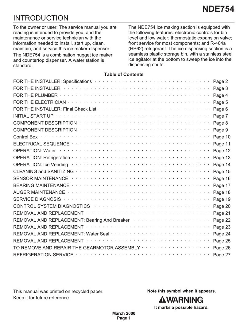 Scotsman NDE754 User manual