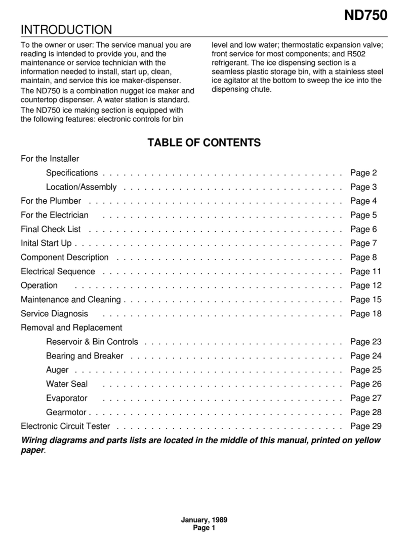 Scotsman ND750 User manual