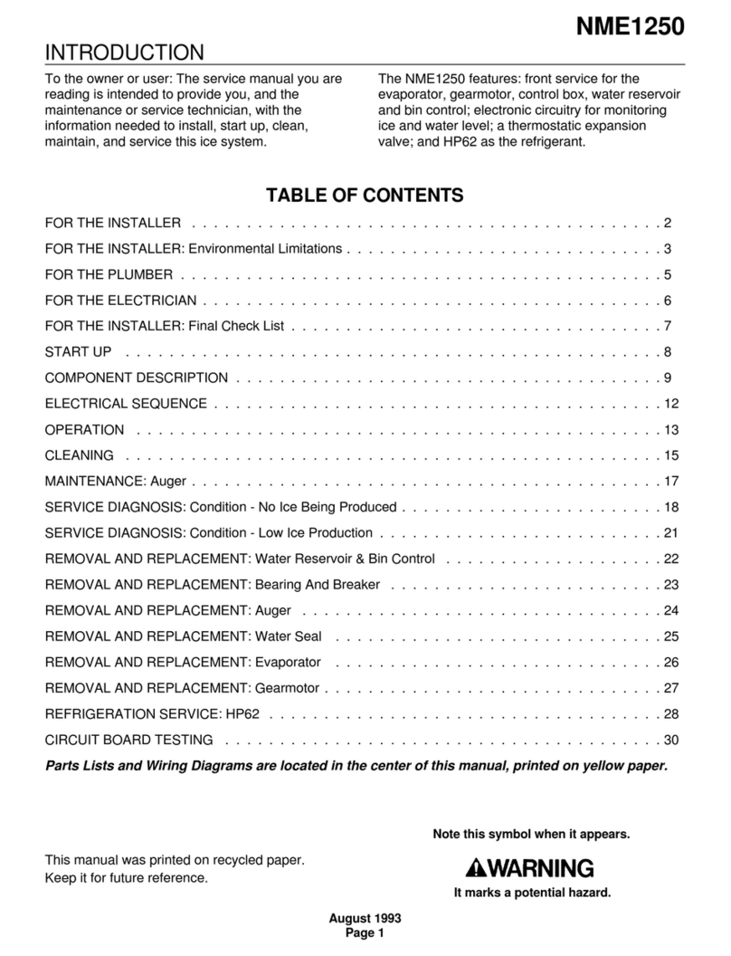 Scotsman NME1250 User manual